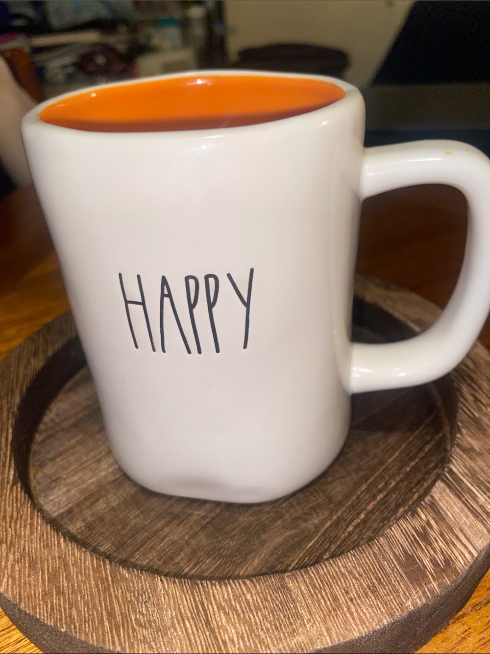 Happy Halloween Ceramic Coffee Mug - White with Orange Interior